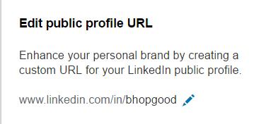 Edit Public Profile URL